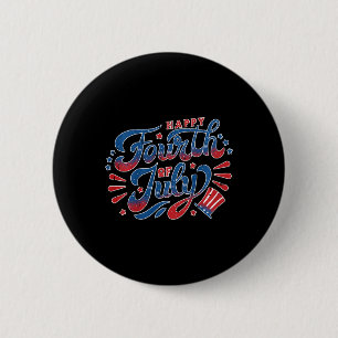 Kids Happy Independence Day 4th Of July Kids Toddl 6 Cm Round Badge