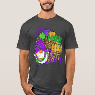 Kids Happy Mardi Gras Yall For Kids With Cute Gnom T-Shirt