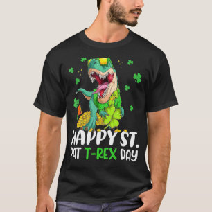 Kids Happy St Pat T Rex Day Dino Saurus St Patrick T-Shirt