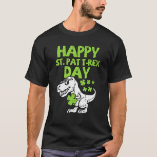 Kids Happy St Pat T Rex Day Dino Saurus St Patrick T-Shirt