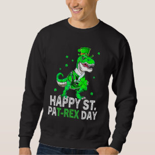 Kids Happy St Pat Trex Day Dino St Patricks Day To Sweatshirt