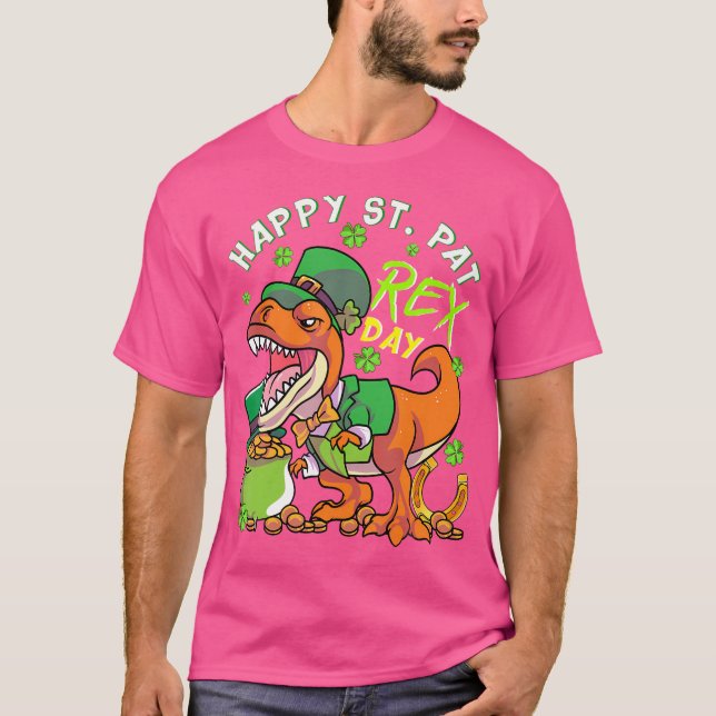Kids Happy St Pat Trex Day Dino St Patricks Day To T-Shirt (Front)