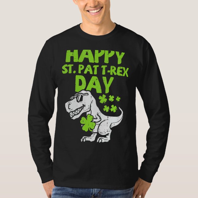 Kids Happy St Pat Trex Day Dino St Patricks Day To T-Shirt (Front)