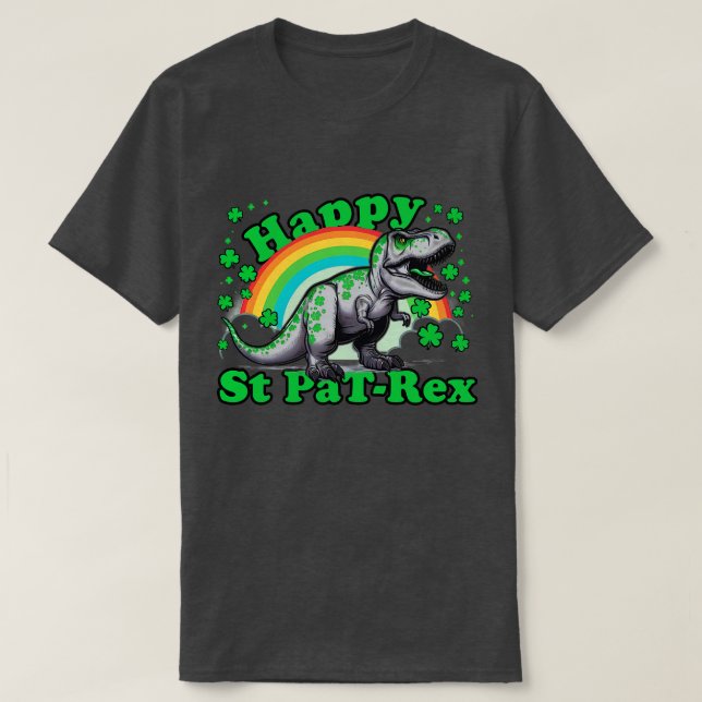 Kids Happy St PaTRex Dinosaur Saint Patricks Day F T-Shirt (Design Front)