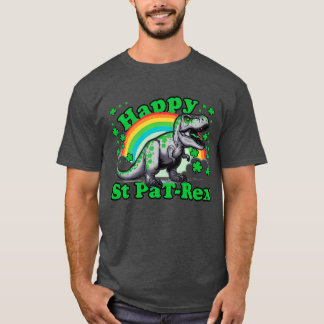 Kids Happy St PaTRex Dinosaur Saint Patricks Day F T-Shirt