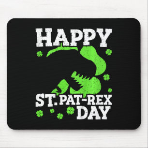 Kids Happy St Patricks Day Dinosaur T-rex Boys Tod Mouse Pad