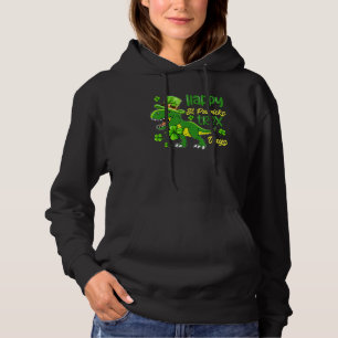 Kids Happy St Patricks Trex Day Cute Dinosaur Luck Hoodie