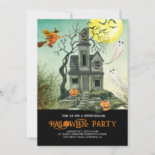Kid's Haunted House Halloween Party Invitation