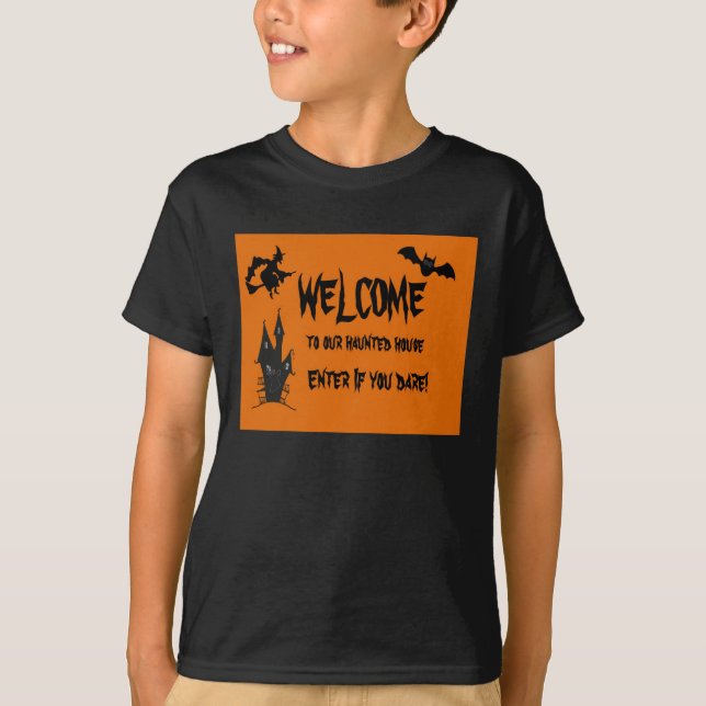 Kids' Haunted House Halloween T-Shirt: Spooky Fun  T-Shirt (Front)