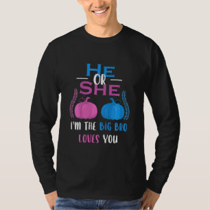 Kids He Or She Im The Big Bro Loves You Gender Rev T-Shirt