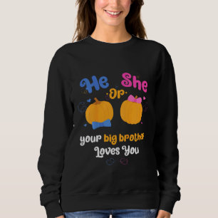 Kids He Or She Your Big Brother Loves You Gender R Sweatshirt