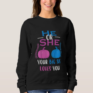 Kids He Or She Your Big Sis Loves You Gender Revea Sweatshirt