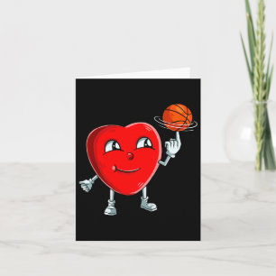 Kids Heart Bysketbyll Player Valentines Day Cute S Card