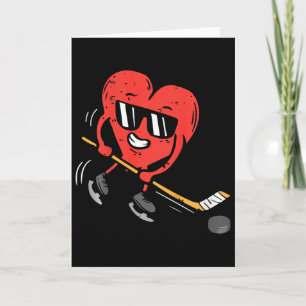 Kids Heart Ice Hockey Player Valentines Day Cute S Card