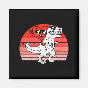 Kids Heart Riding Trex Dino Valentine Toddler Boys Magnet