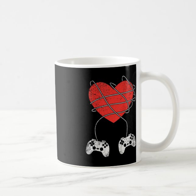 Kids Heart Video-game Controller Valentines Day Cu Coffee Mug (Right)