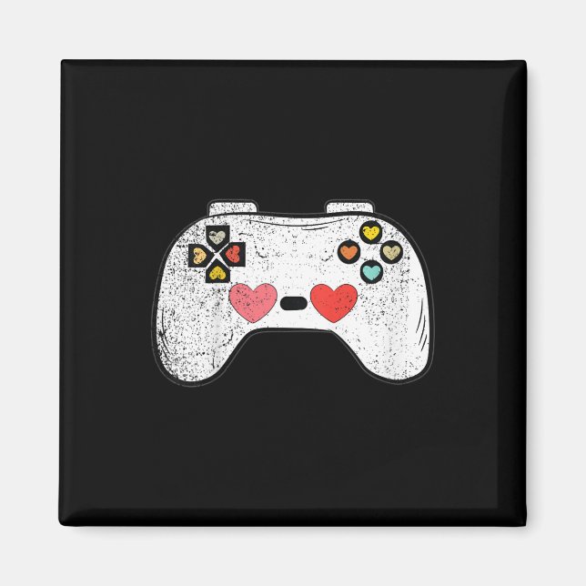 Kids Heart Video-game Controller Valentines Day Cu Magnet (Front)