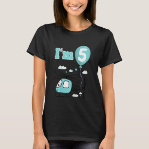 Kids Helicopter I'm 5 Five Fifth 5th Birthday Boys T-Shirt