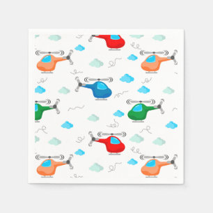 Kids Helicopter Paper Napkins, Aviation Birthday Napkin