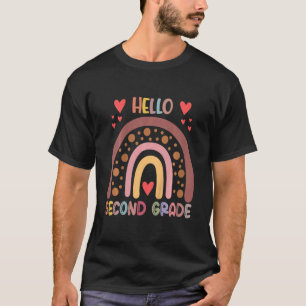 Kids Hello 2nd Grade Rainbow Teachers Kids Back To T-Shirt