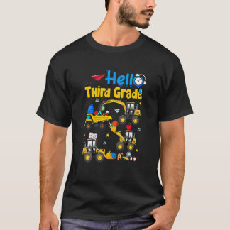 Kids Hello 3rd Grade Construction Truck Kids Back  T-Shirt