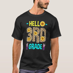 Kids Hello 3rd Grade Leopard Prin Third Grade T-Shirt
