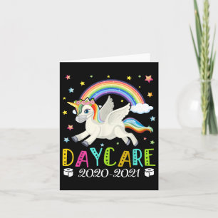 Kids Hello Daycare 2020 Quarantine Cute Unicorn  Card