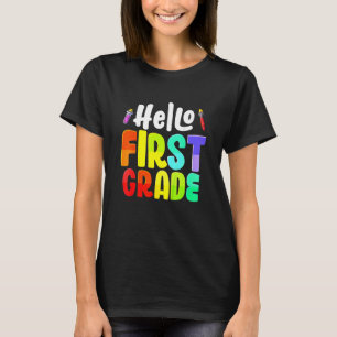 Kids Hello First Grade Team 1st Grade Teachers Bac T-Shirt
