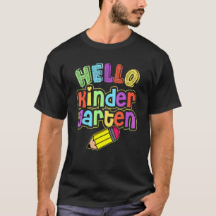 Kids Hello Kindergarten First Day Of Kindergarten  T-Shirt