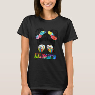 Kids Hello Kindergarten Messy Bun Girls Kindergart T-Shirt