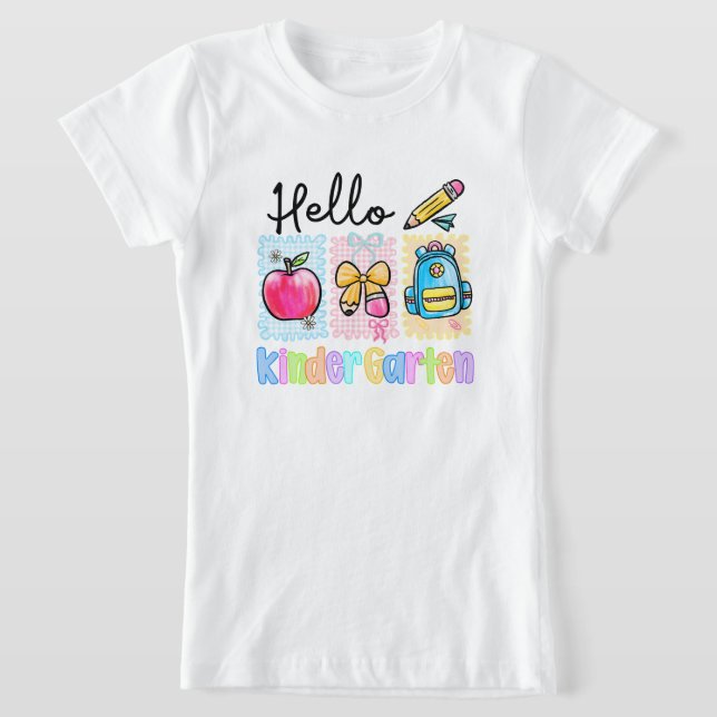 Kids Hello Kindergarten Shirt (Laydown)