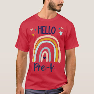 Kids Hello PreK Retro Rainbow Pre K Teacher Toddle T-Shirt