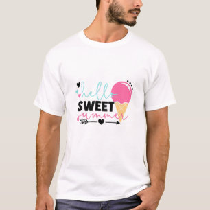 Kids Hello Sweet Summer Vibes Beach Vacay Summerti T-Shirt