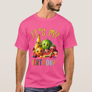 Kids Hey Bear It's My Birthday Fruits Family Toddl T-Shirt