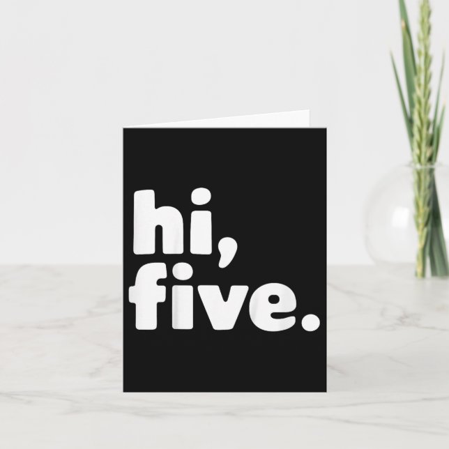 Kids Hi Five 5th Birthday Party 5 Years Old  Card (Front)