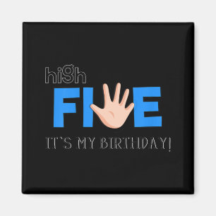Kids High Five - Cool 5 Year Old Kids Birthday Gif Magnet
