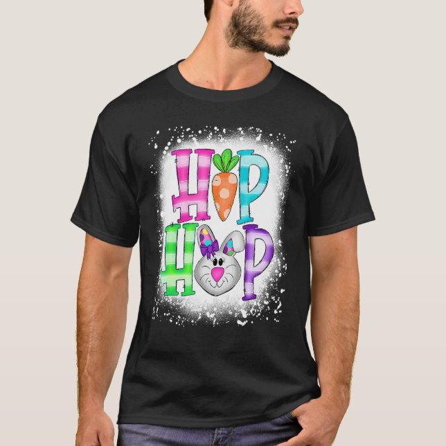 Kids Hip Hop Crew Happy Easter Bunny Face Eggs Bas T-Shirt (Front)