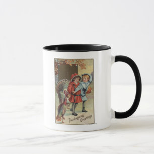 Kids Holding a Pumpkin, Turkeys Mug