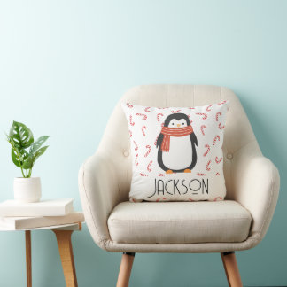 Kids Holiday Penguin Cushion