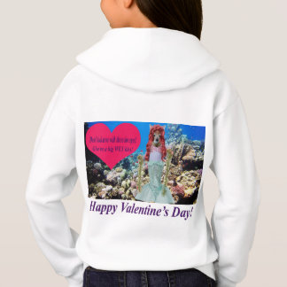 kids hoodie. Happy Valentine's day. doe/mermaid