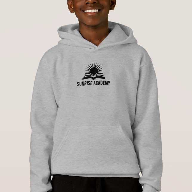 Kids Hoodies Minimal Black Logo Style (Front)