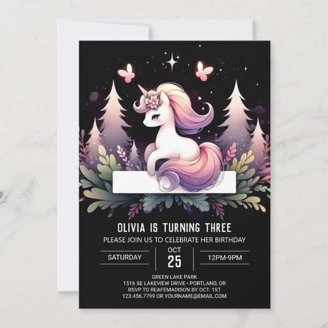 Kids Horse Birthday Invitation (Front)