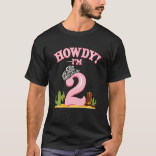 Kids Howdy Cowgirl 2nd Birthday Western Country So T-Shirt