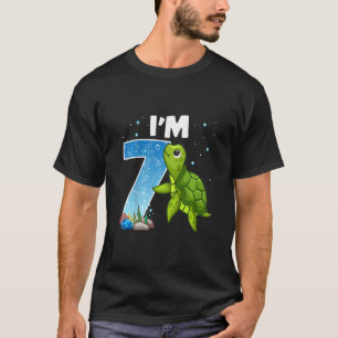 Kids I Am 7 Turtles Birthday Tee