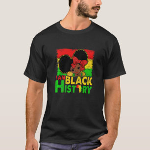 Kids I Am Black History Girls Little Melanin Queen T-Shirt