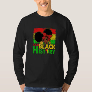 Kids I Am Black History Girls Little Melanin Queen T-Shirt