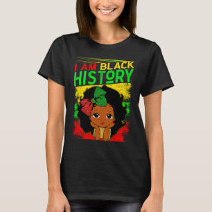 Kids I Am Black History Girls Little Melanin Queen T-Shirt