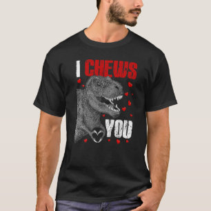 Kids I Chews You Dinosaur rex Valentines Day Toddl T-Shirt