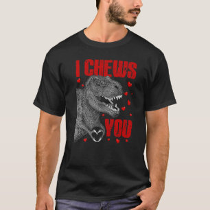 Kids I Chews You Dinosaur rex Valentines Day Toddl T-Shirt