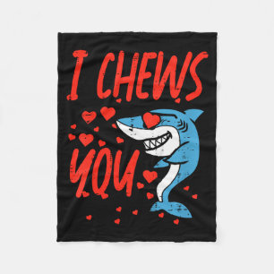 Kids I Chews You Shark Kids Valentines Day Toddler Fleece Blanket